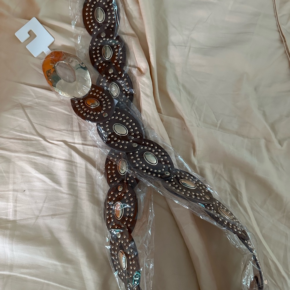 Brown Studded Women's Belt